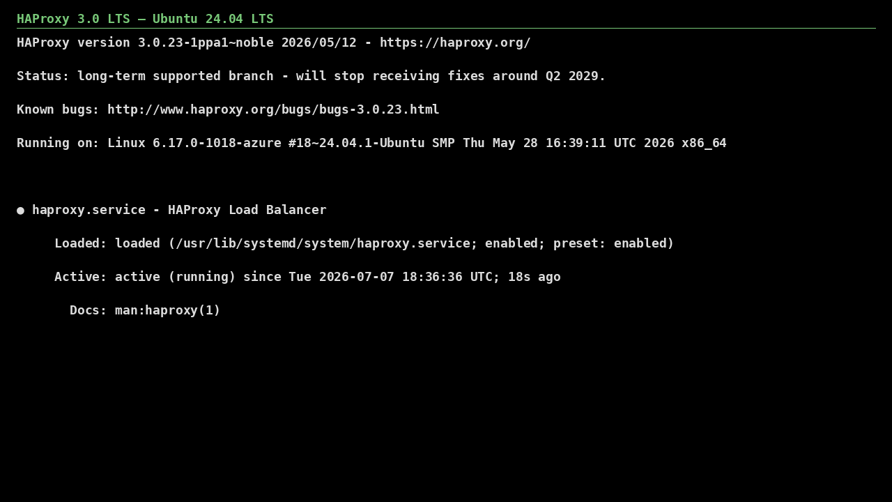 HAProxy on Ubuntu 24.04 LTS screenshot